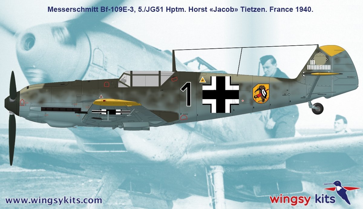 Wingsy Kits D5-08 German WWII Fighter MESSERSCHMITT Bf 109 E-3 1/48 – imagen 13