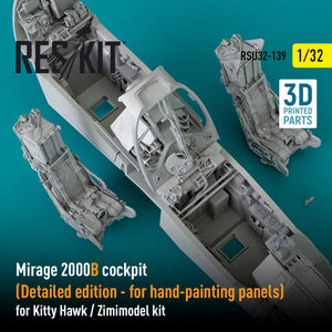 RESKIT RSU32-0139 MIRAGE 2000B COCKPIT (DETAILED EDITION) FOR KITTY HAWK / ZIMIMODEL KIT (3D PRINTED) 1/32 – Bild 2