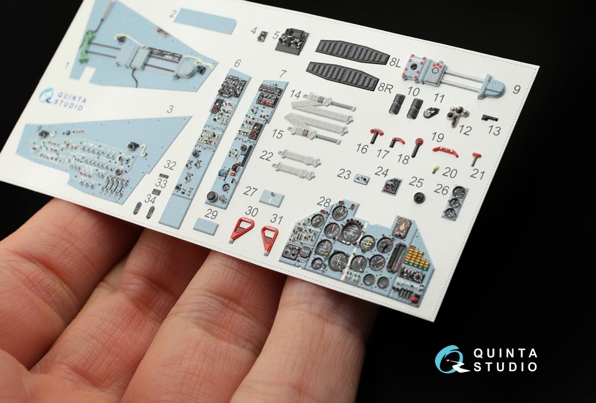 Quinta Studio QD32001 Su-25 3D-Printed &amp;amp; coloured Interior on decal paper (for Trumpeter kit) 1/32 – immagine 6