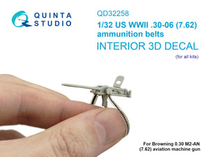 Quinta Studio QD32258 US WWII .03-06 (7.62) ammunition belts (for all kits) 1/32