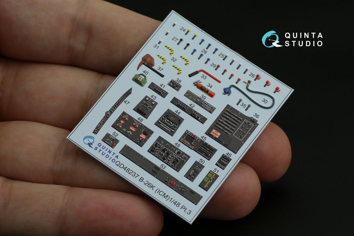 Quinta Studio QD48237 B-26K 3D-Printed &amp;amp; coloured Interior on decal paper (ICM) 1/48 – immagine 4