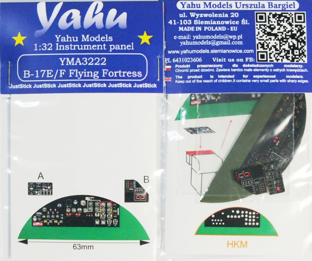 Yahu YMA3222 B-17 E/F Flying Fortress (HKM) 1/32