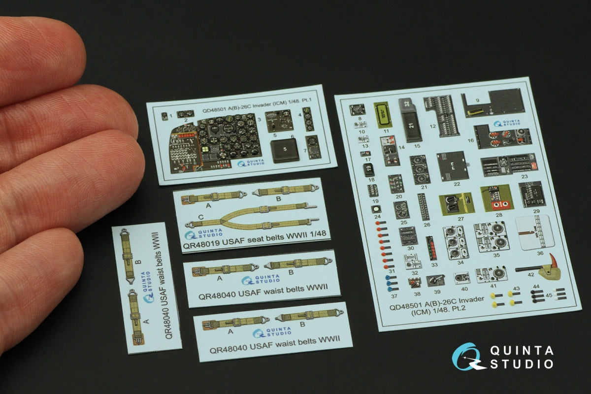 Quinta Studio QD48501 A-26C Invader 3D-Printed &amp;amp; coloured Interior on decal paper (ICM) 1/48 – imagen 4