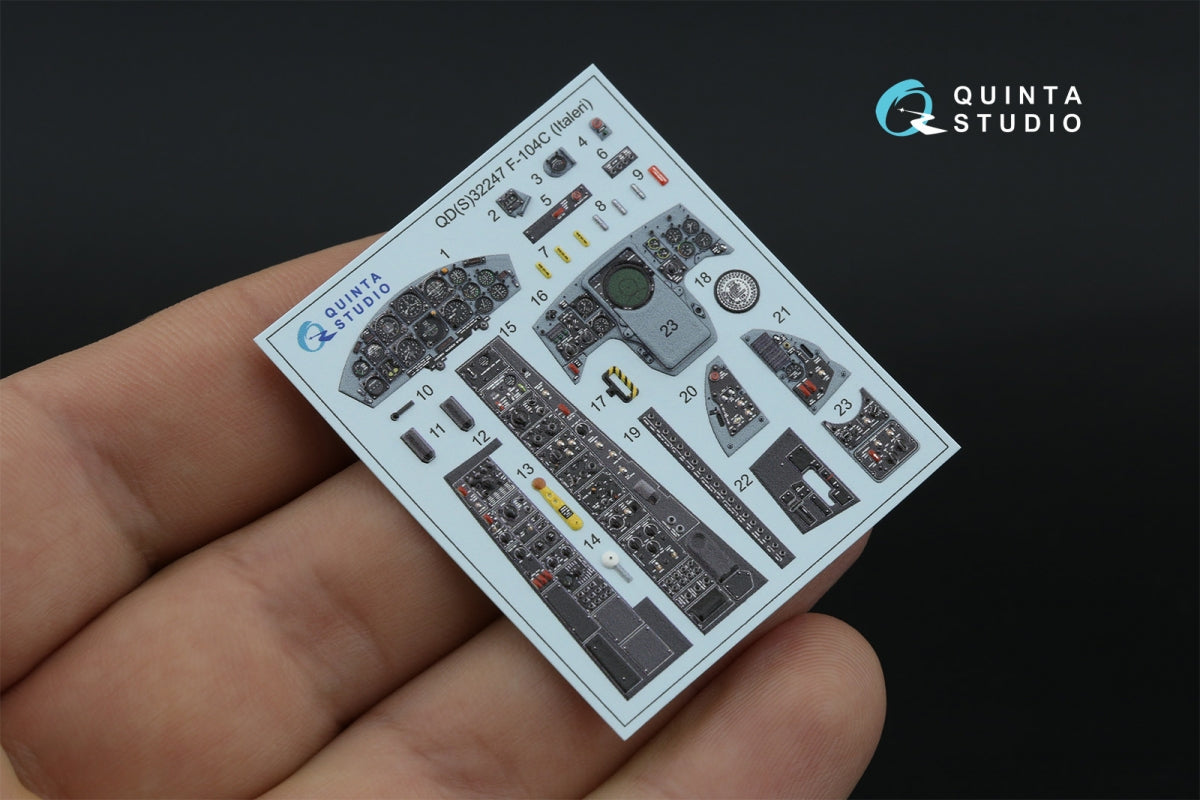 Quinta Studio QD32247 F-104C 3D-Printed &amp;amp; coloured Interior on decal paper (Italeri) 1/32 – imagen 5
