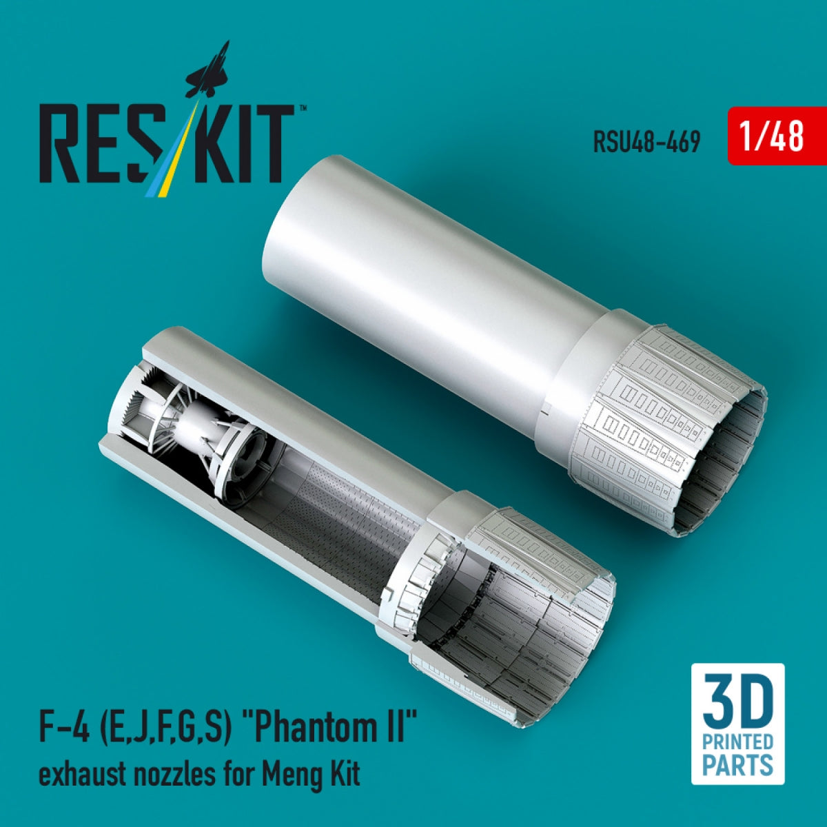 RESKIT RSU48-0469 F-4 (E, J, F, G, S) "Phantom II" exhaust nozzles for Meng kit (3D Printed) 1/48