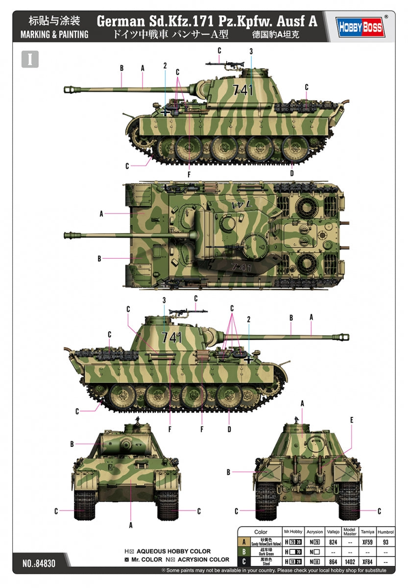 Hobby Boss 84830 German Sd.Kfz.171 Pz.Kpfw.Ausf A 1/48 – Bild 4