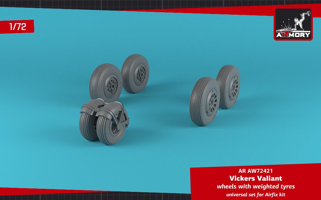 Armory Models AW72421 A.W. Valiant wheels w/ weighted tires 1/72 – zdjęcie 4