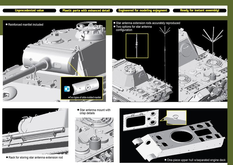 Dragon 6847 Pz.Bef.Wg.V Panther Ausf.G 1/35 – immagine 4
