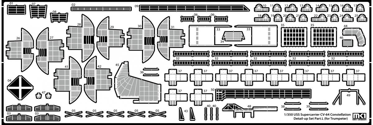 MK1 Design MS-35048 CV-64 Constellation Detail-up Part DX for Trumpeter 1/350 – Bild 26