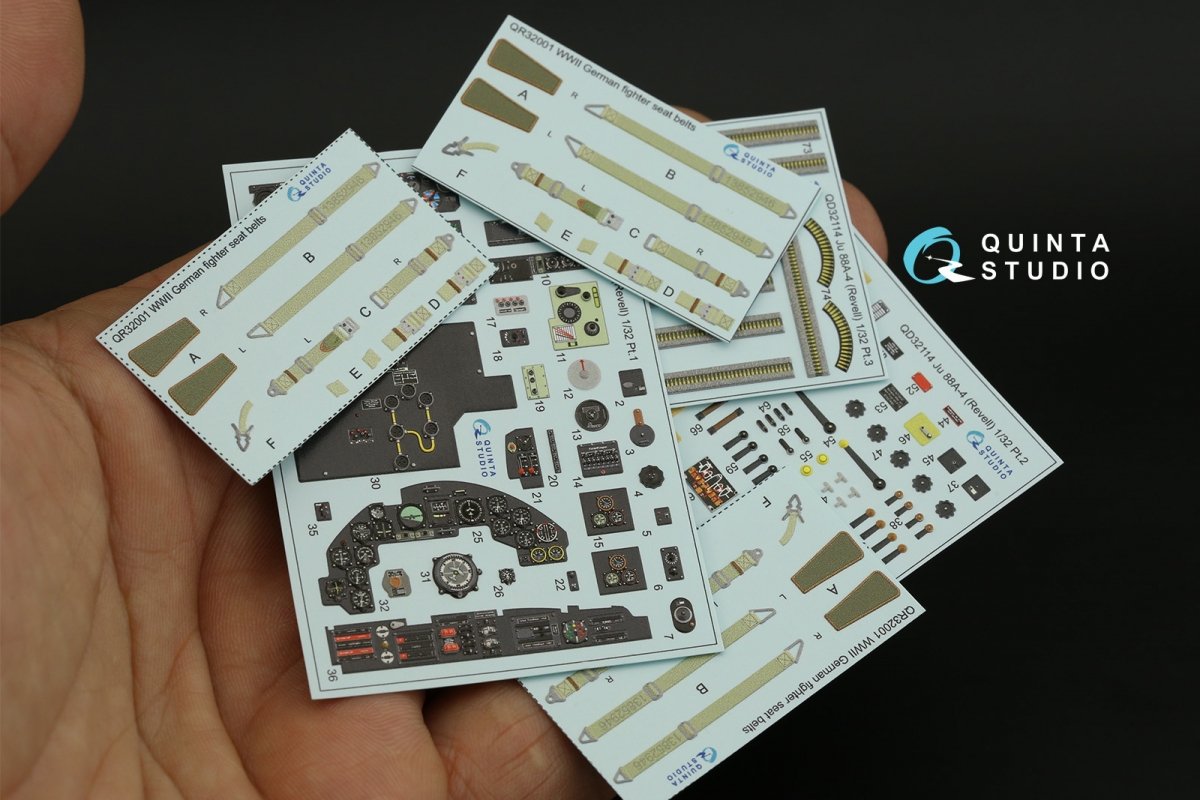 Quinta Studio QD32114 Ju 88A-4 3D-Printed &amp;amp; coloured Interior on decal paper ( Revell ) 1/32 – imagen 13
