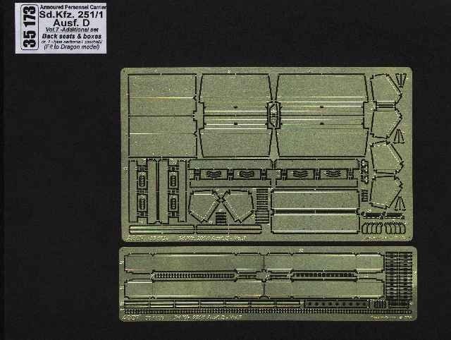 Aber 35173 Sd.Kfz. 251/1 Ausf.D. part 7 rear seats and storage compartments (DRA) (1/35)