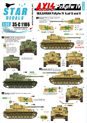 Star Decals 35-C1106 Axe et Europe de l&amp;#39;Est PzKpfw IV 1/35