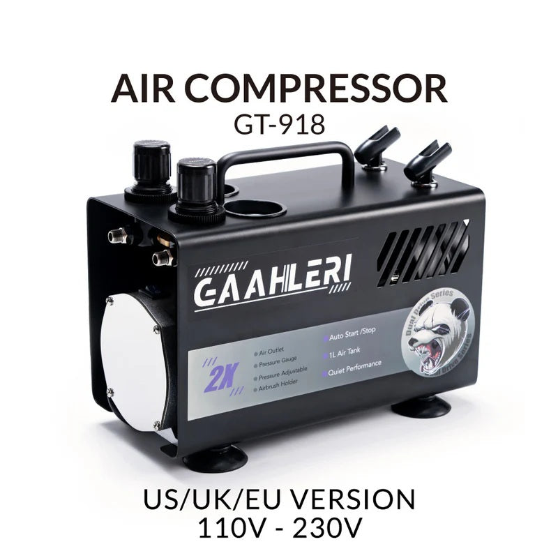 Gaahleri 43127 Dual Drive Series Airbrush Kit Compressor GT-918