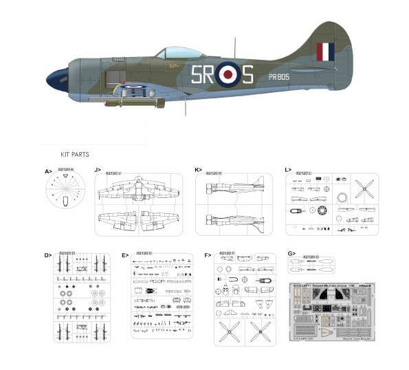 Eduard 82125 Tempest Mk.II late version Profipack edition 1/48 – zdjęcie 3