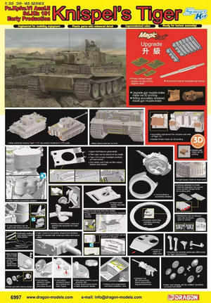 Dragon 6997 Tiger I &amp;quot;Kurt Knispel&amp;#39;s Tiger&amp;quot; w/ Magictracks and Alu Barrel 1/35
