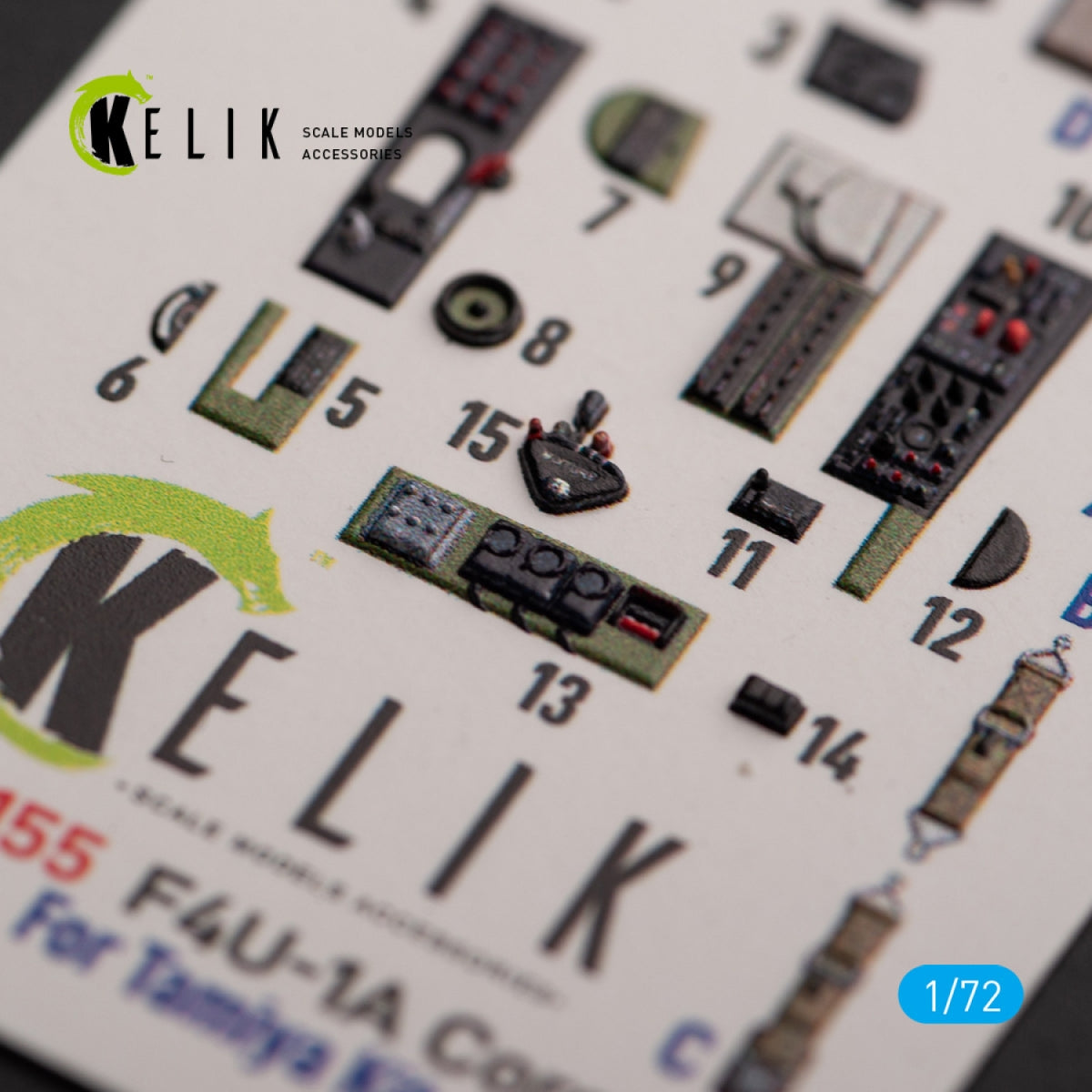 KELIK K72155 F4U-1A Corsair - interior 3D decals for Tamiya kit 1/72 – imagen 5
