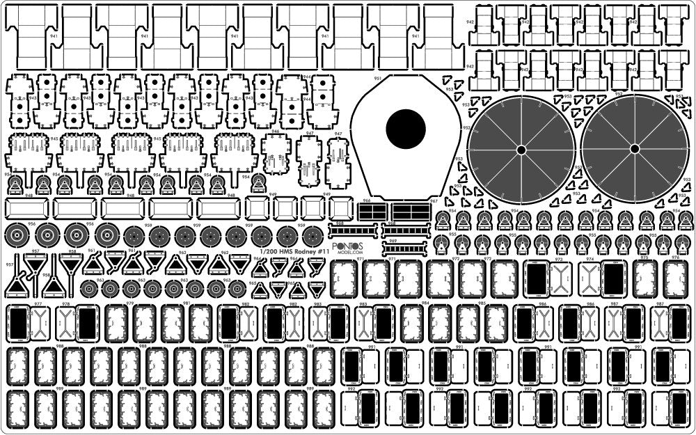 Pontos 23007F1 HMS RODNEY 1942 Detail Up Set 1/200 – imagen 33