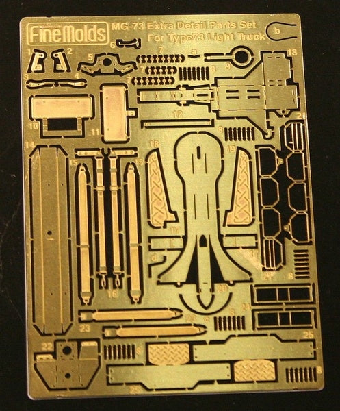 Fine Molds MG73 Pièces de détail supplémentaires pour chenille légère Type 73 (photodécoupées) 1/35