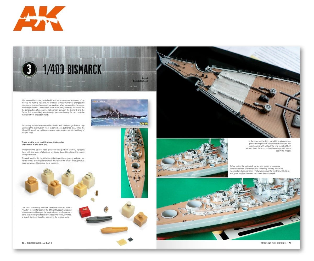 AK Interactive AK249 MODELLING FULL AHEAD 3: BISMARK &amp;amp; TIRPITZ (English) – imagen 5