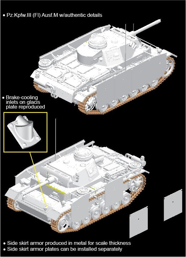 Dragon 6776 Pz.Kpfw.III FL Ausf.M w/schurzen 1/35 – imagen 4