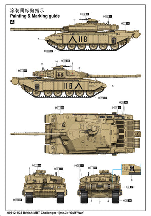 Trumpeter 09612 British MBT Challenger 1 (Mk.3) &amp;quot;Gulf War&amp;quot; 1/35 – imagen 4