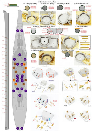 Pontos 37034FB USS BB-63 Missouri 1945 Advanced Detail Up Set for Hobbyboss Kit (Deck Blue 20B stained wooden deck) 1/350 – imagen 10