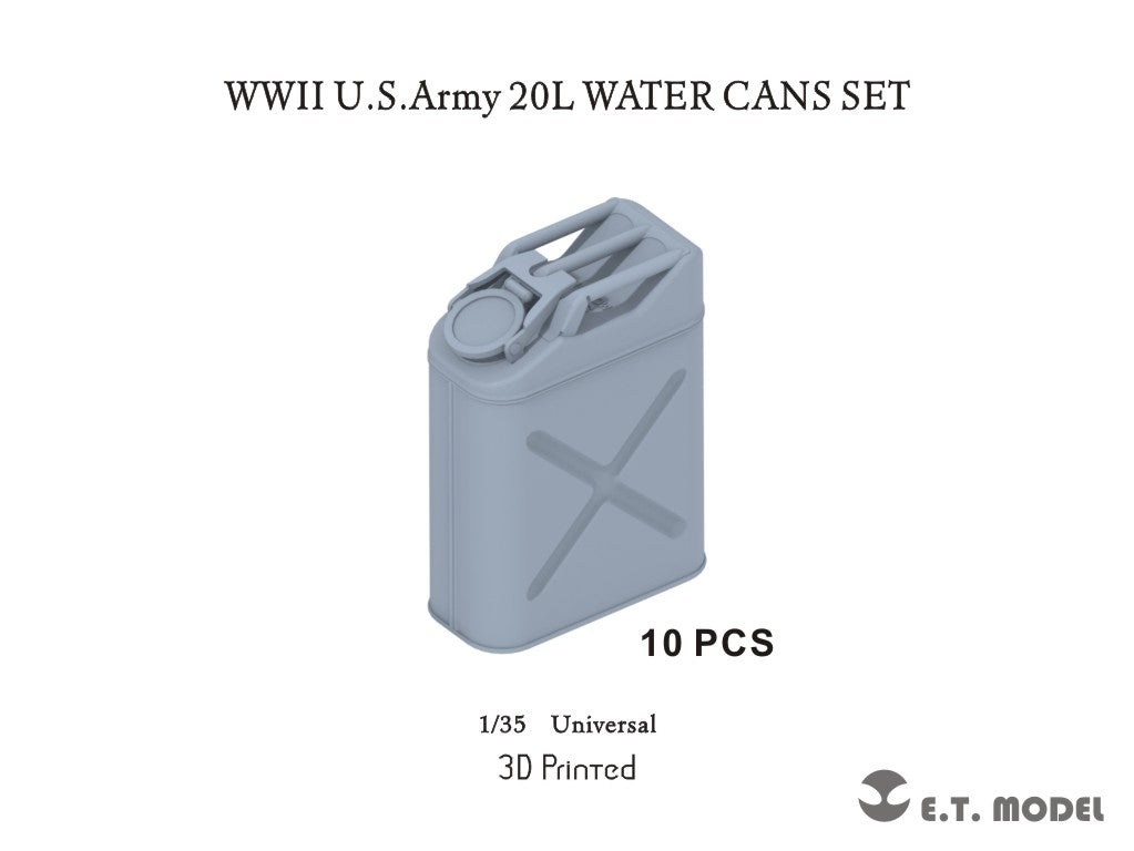 Ensemble de bidons d'eau de 20 L ET Model P35-325 de l'armée américaine de la Seconde Guerre mondiale, échelle 1/35