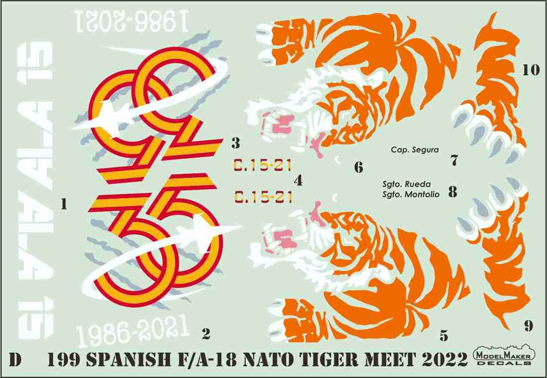 ModelMaker Decals D48199 Spanish F/A-18 NATO Tiger Meet 2022 1/48 – Bild 3