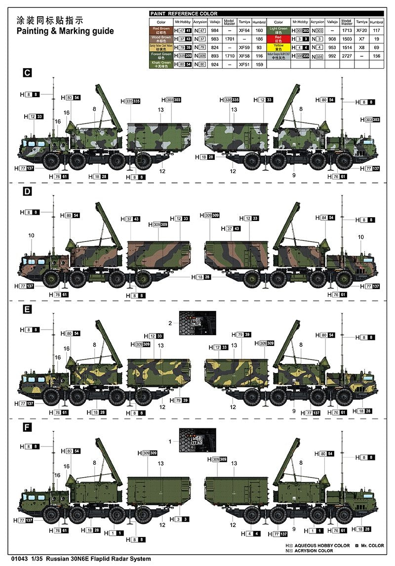 Trumpeter 01043 Russian 30N6E Flaplid Radar System 1/35 – immagine 2