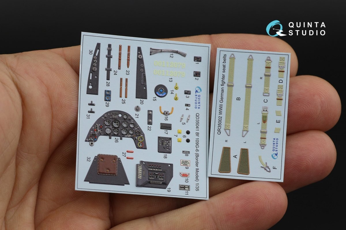 Quinta Studio QD35041 Bf 109G-6 3D-Printed &amp;amp; coloured Interior on decal paper (for Border Model kit) 1/35 – imagen 2
