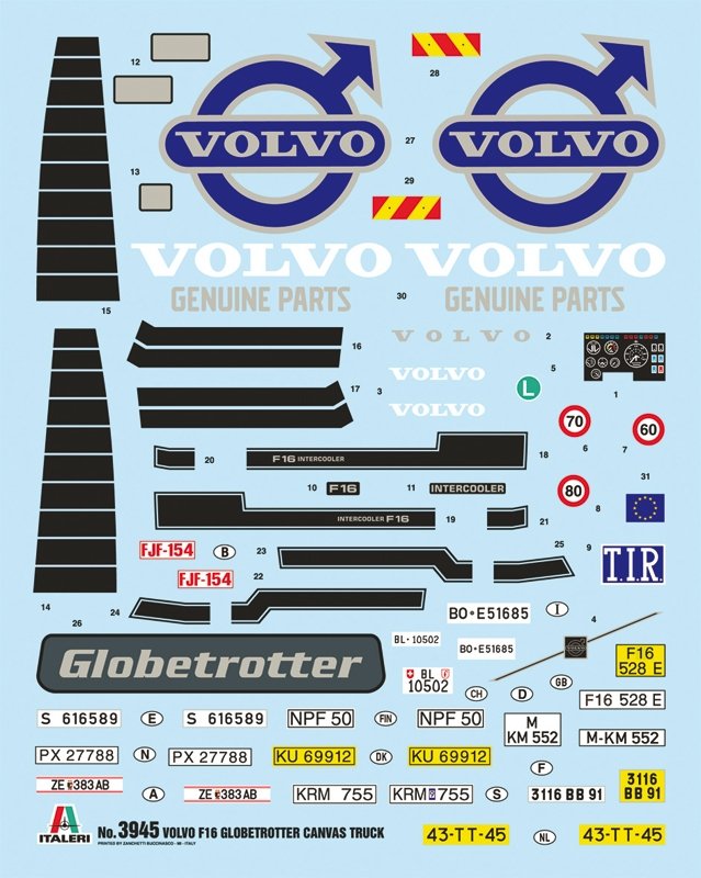 Italeri 3945 VOLVO F16 Globetrotter Canvas Truck with elevator 1/24 – imagen 13