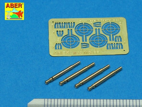 Aber A32008 Set of 4 barrels for German Oerlikon 20mm aircraft machine guns MG FF with sights 1/32 – imagen 2