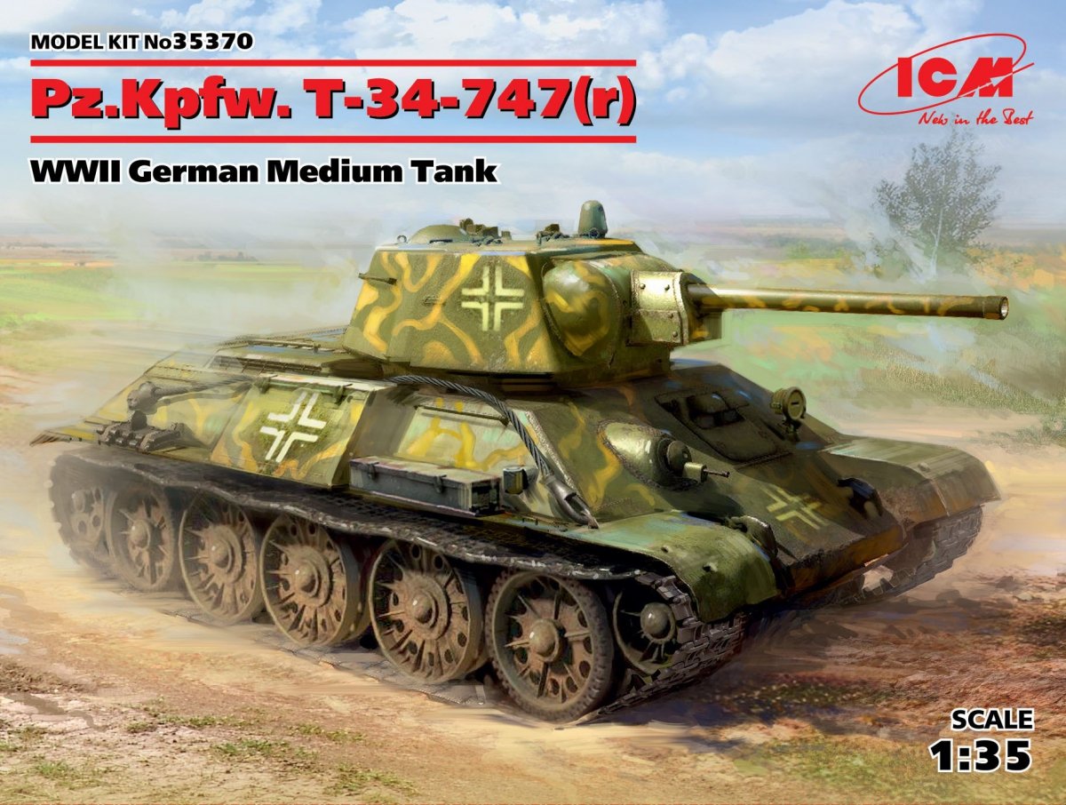 ICM 35370 Pz.Kpfw. 747 T-34 (r), WWII German Medium Tank 1/35