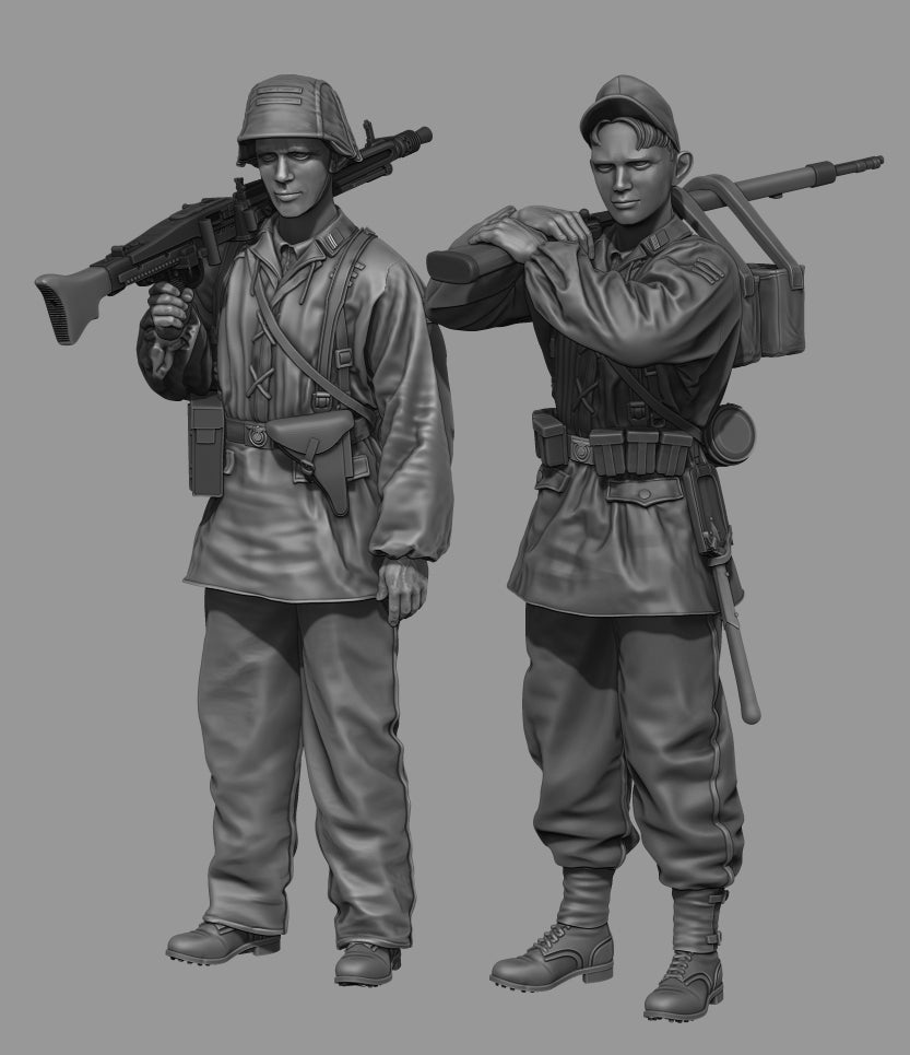 Panzer Art FI35-222 Waffen-SS MG42, ensemble d'équipe au 1/35