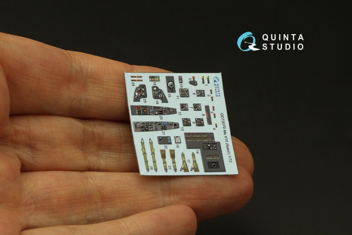 Quinta Studio QD72070 Me 410 3D-Printed &amp;amp; coloured Interior on decal paper (Italeri) 1/72 – imagen 7
