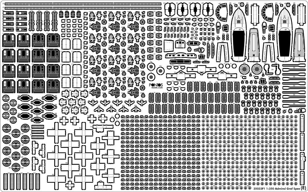 Pontos 35033F1 ADMIRAL GRAF SPEE 1939 Detail Up Set 1/350 – imagen 11
