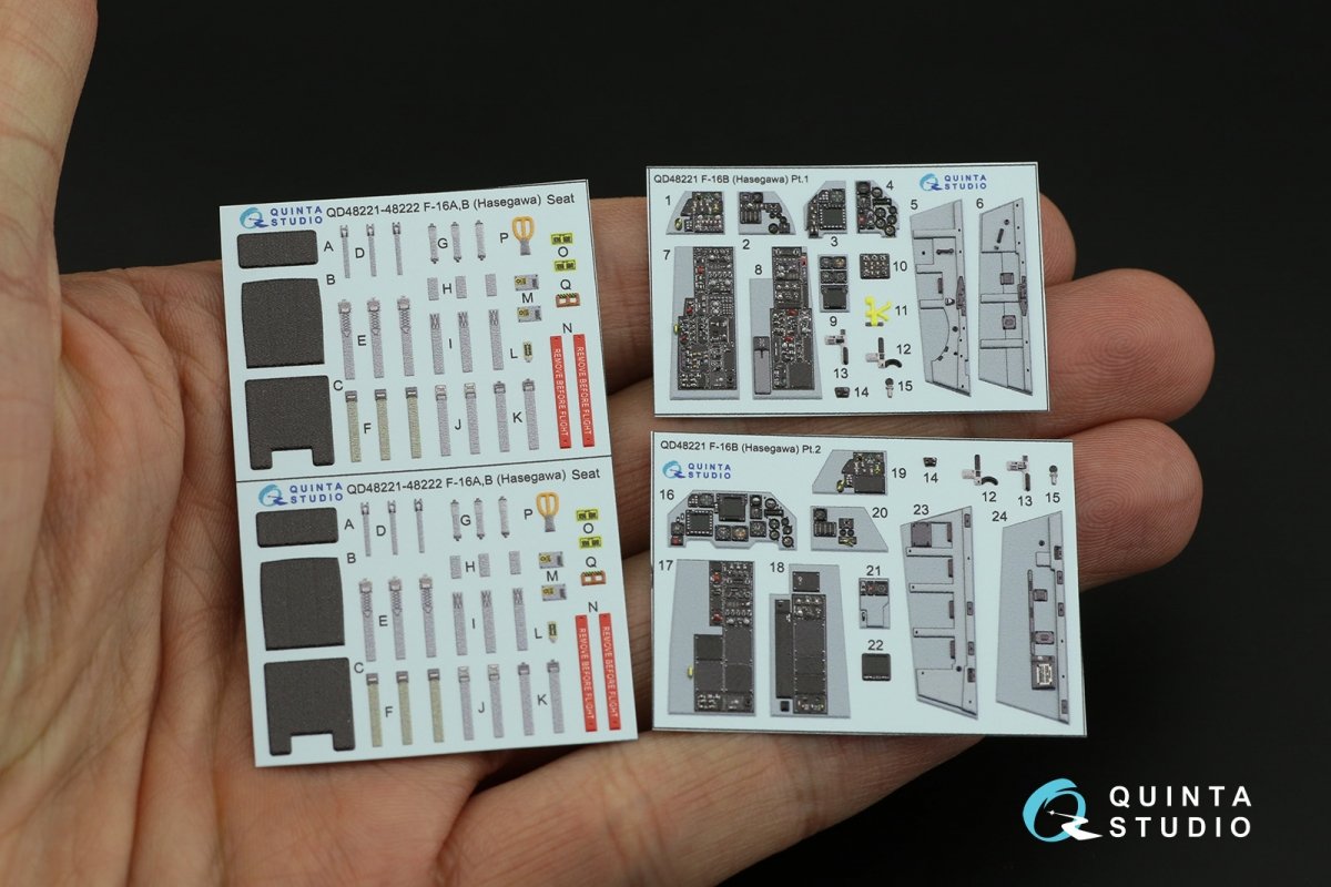 Quinta Studio QD48221 F-16B 3D-Printed &amp;amp; coloured Interior on decal paper (Hasegawa) 1/48 – zdjęcie 6