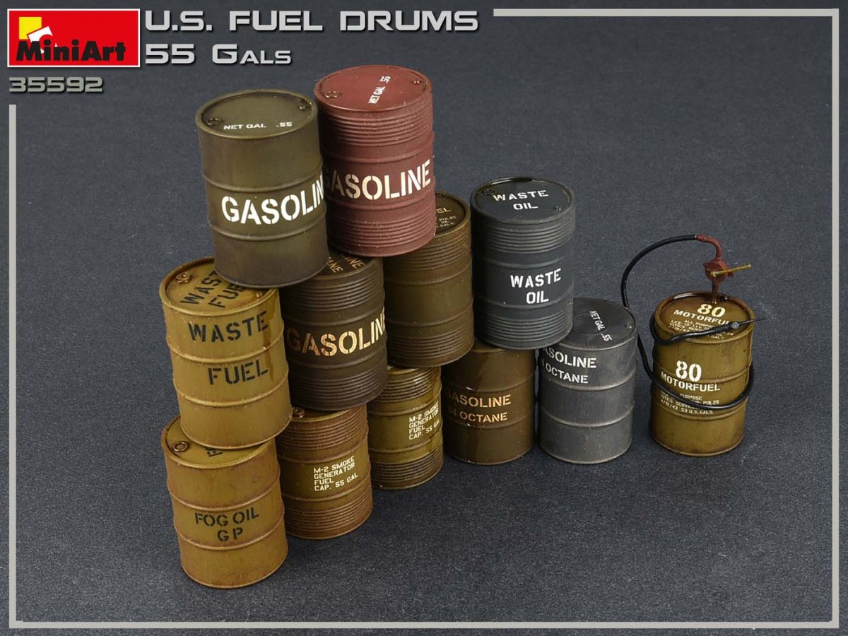 MiniArt 35592 U.S. FUEL DRUMS 55 GALS. 1/35 – imagen 6