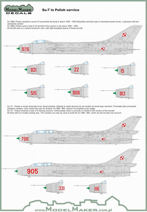 ModelMaker Decals D48009A Su-7 in Polish service 1/48 – immagine 3