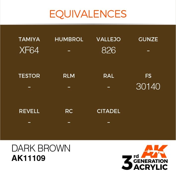 AK Interactive AK11109 MARRON FONCÉ – STANDARD 17 ml – image 3