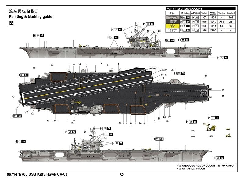 Trumpeter 06714 USS Kitty Hawk CV-63 1/700 – Bild 13