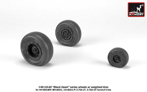 Armory Models AW48329 UH-60 Black Hawk wheels w/ weighted tires 1/48 – imagen 4