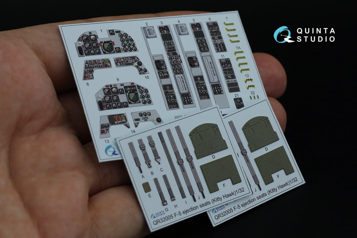 Quinta Studio QD32082 F-5F-2 3D-Printed coloured Interior on decal paper (KittyHawk) 1/32 – Bild 2