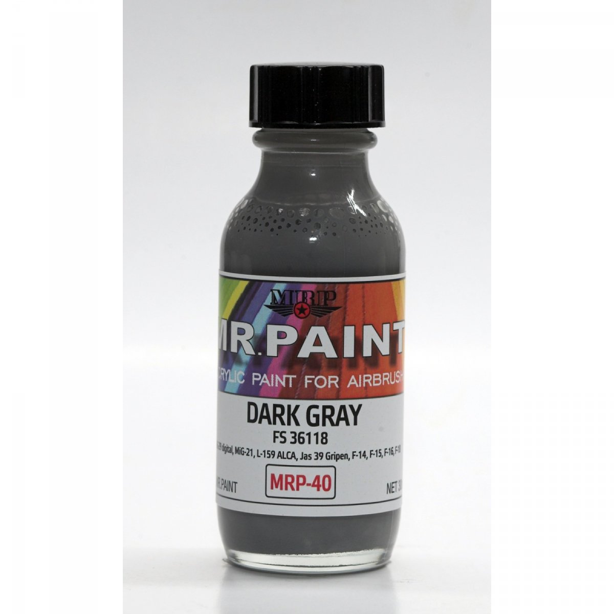 MR. Paint MRP-040 Dark Gray FS36118 ANA 603 Gunship Gray 30ml – imagen 2
