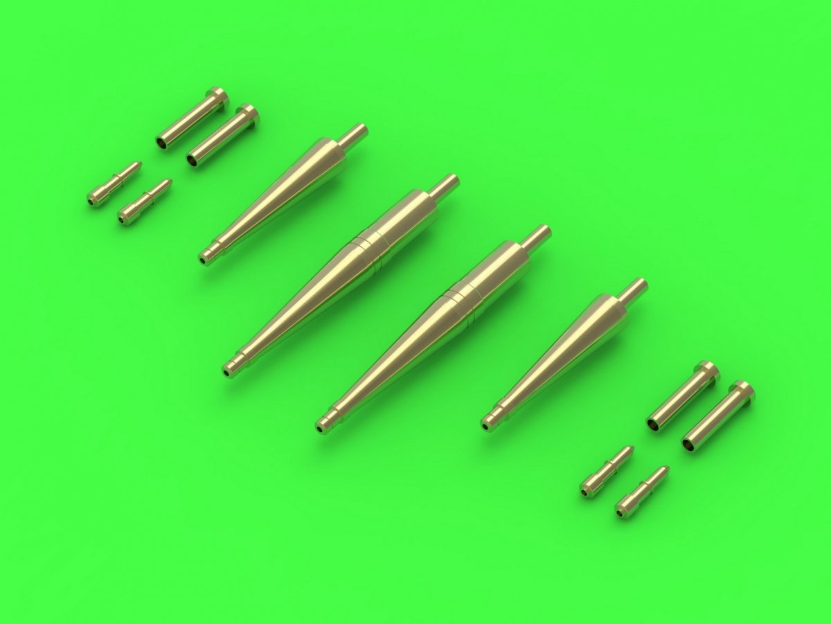 Master AM-48-166 Spitfire Mk. Vc - 20mm Hispano cannon barrels in shrouds and .303 Browning barrel tips (for Eduard model) 1/48 – image 3