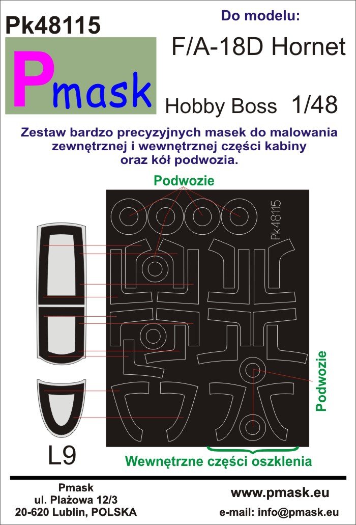 Masque P PK48115 F/A-18D Hornet Hobby Boss 1/48