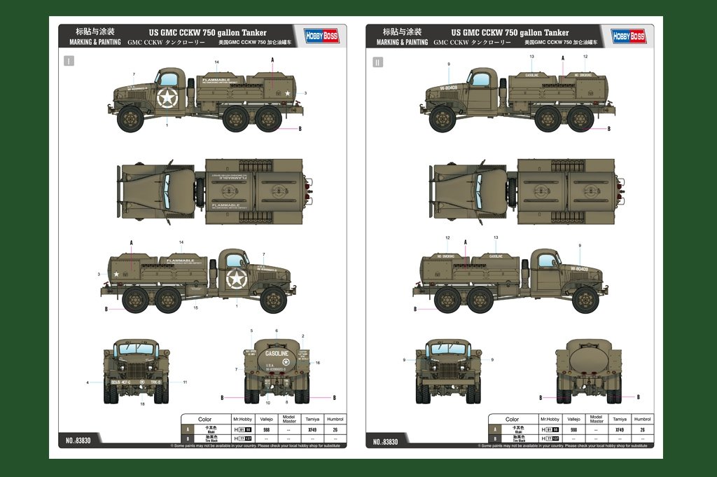 Hobby Boss 83830 US GMC CCKW 750 gallon Tanker 1/35 – Bild 2