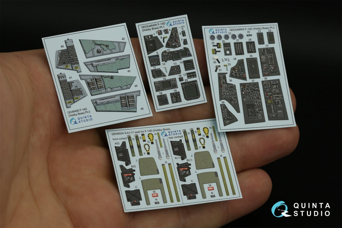 Quinta Studio QD48405 F-14D 3D-Printed &amp;amp; coloured Interior on decal paper (Hobby Boss) 1/48 – imagen 3