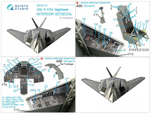 Quinta Studio QD32118 F-117A 3D-Printed &amp;amp; coloured Interior on decal paper (Trumpeter) 1/32 – zdjęcie 8