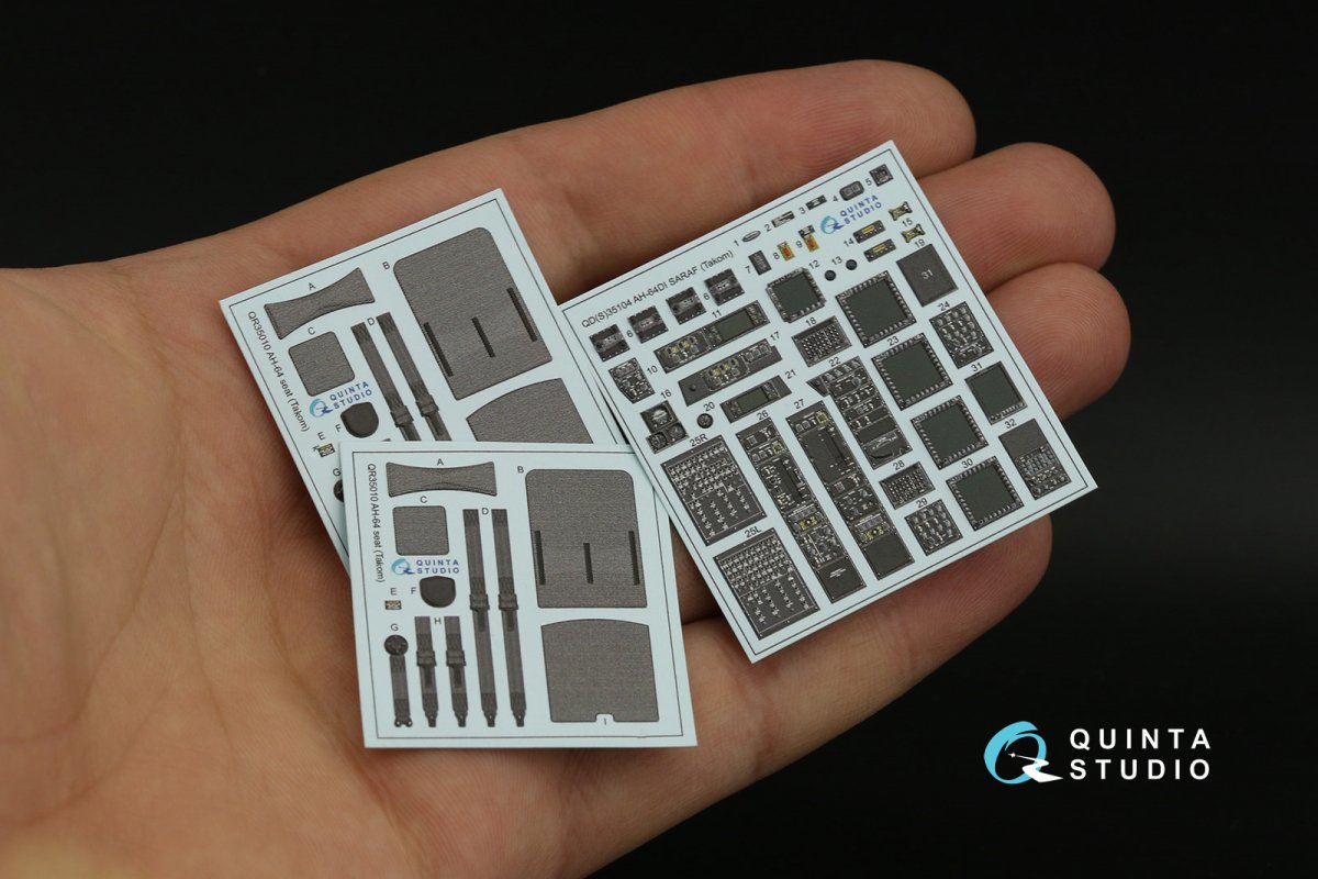 Quinta Studio QD35104 AH-64DI Saraf 3D-Printed &amp;amp; coloured Interior on decal paper (Takom) 1/35 – imagen 12